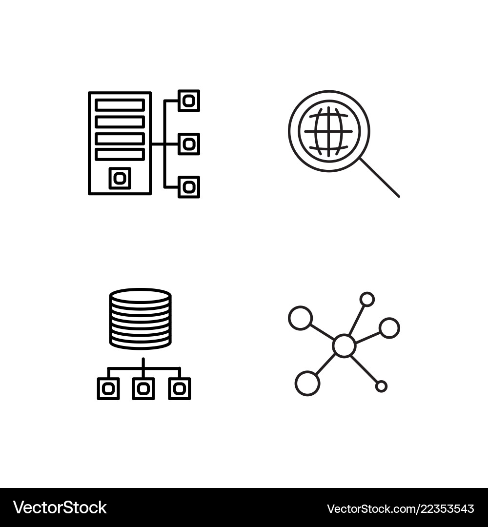 Web simple outlined icons set vector image