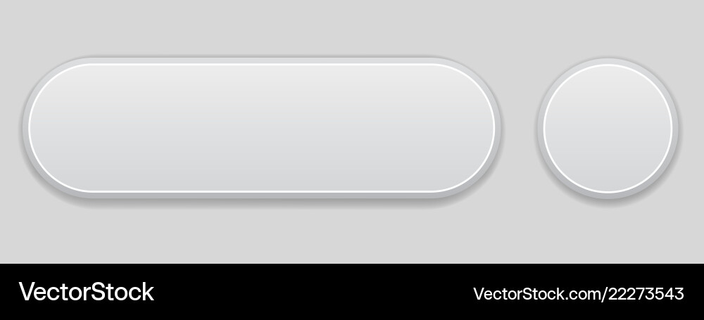White web interface buttons 3d elements vector image
