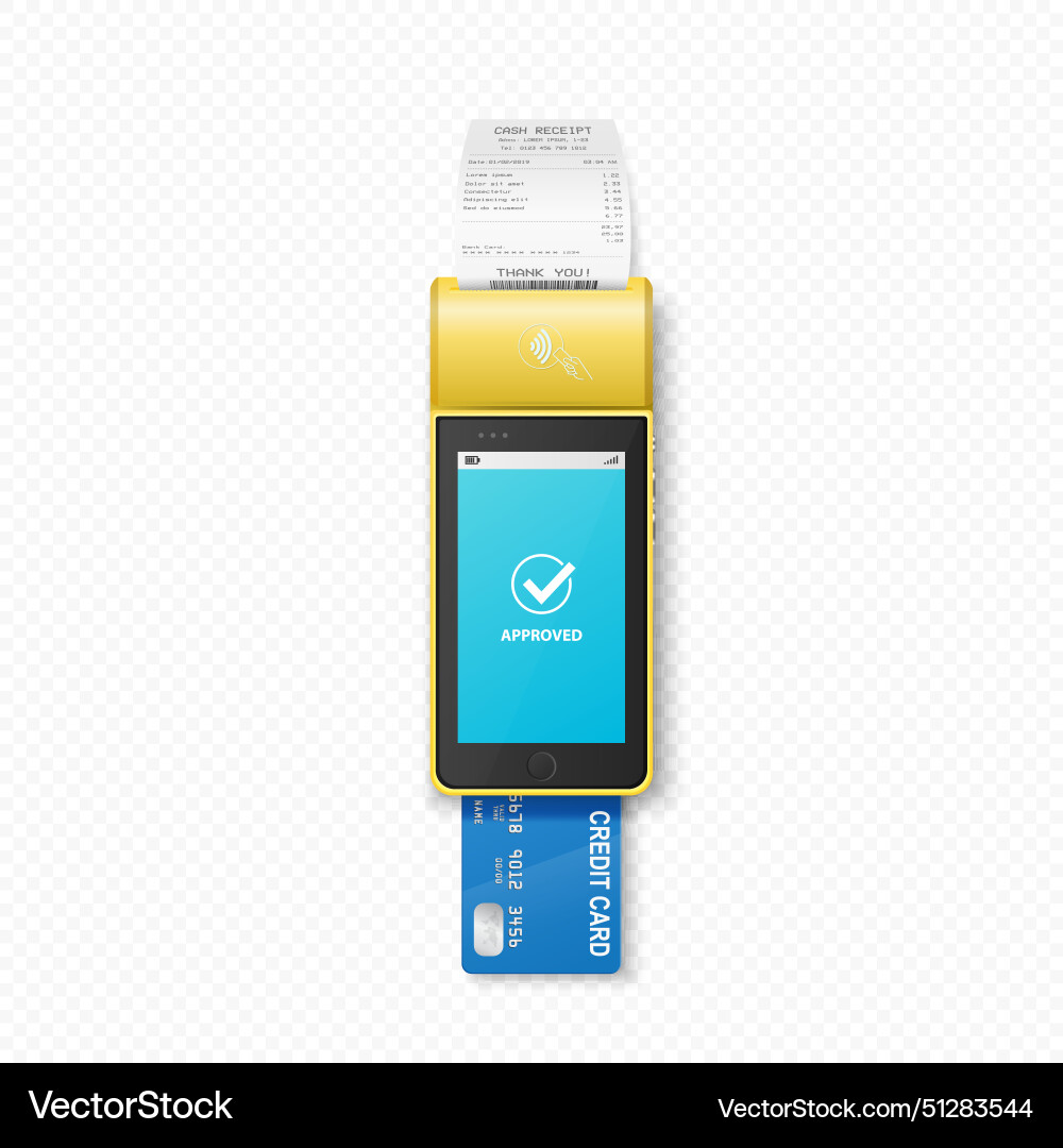 3d realistic nfc payment terminal 3d realistic nfc payment terminal vector image