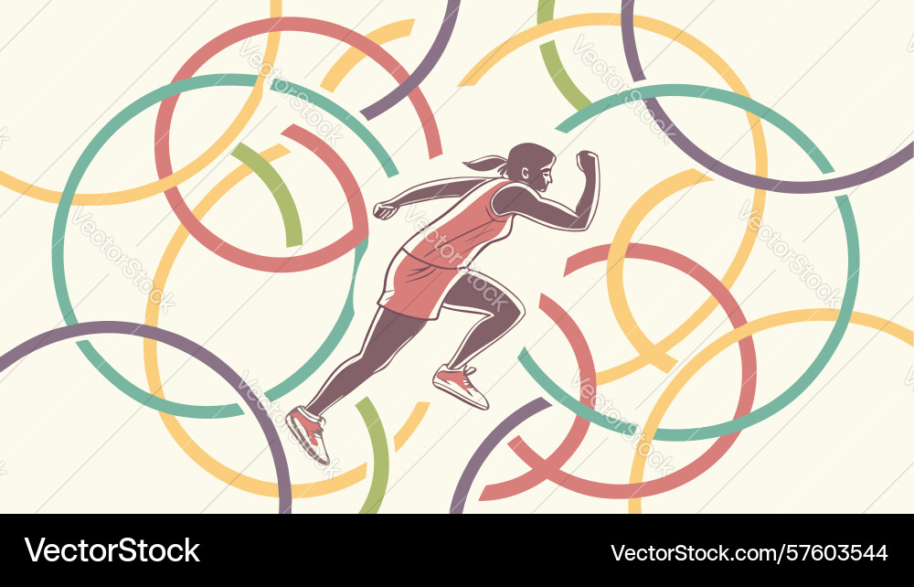 Abstract runner shatter effect dynamic design vector image