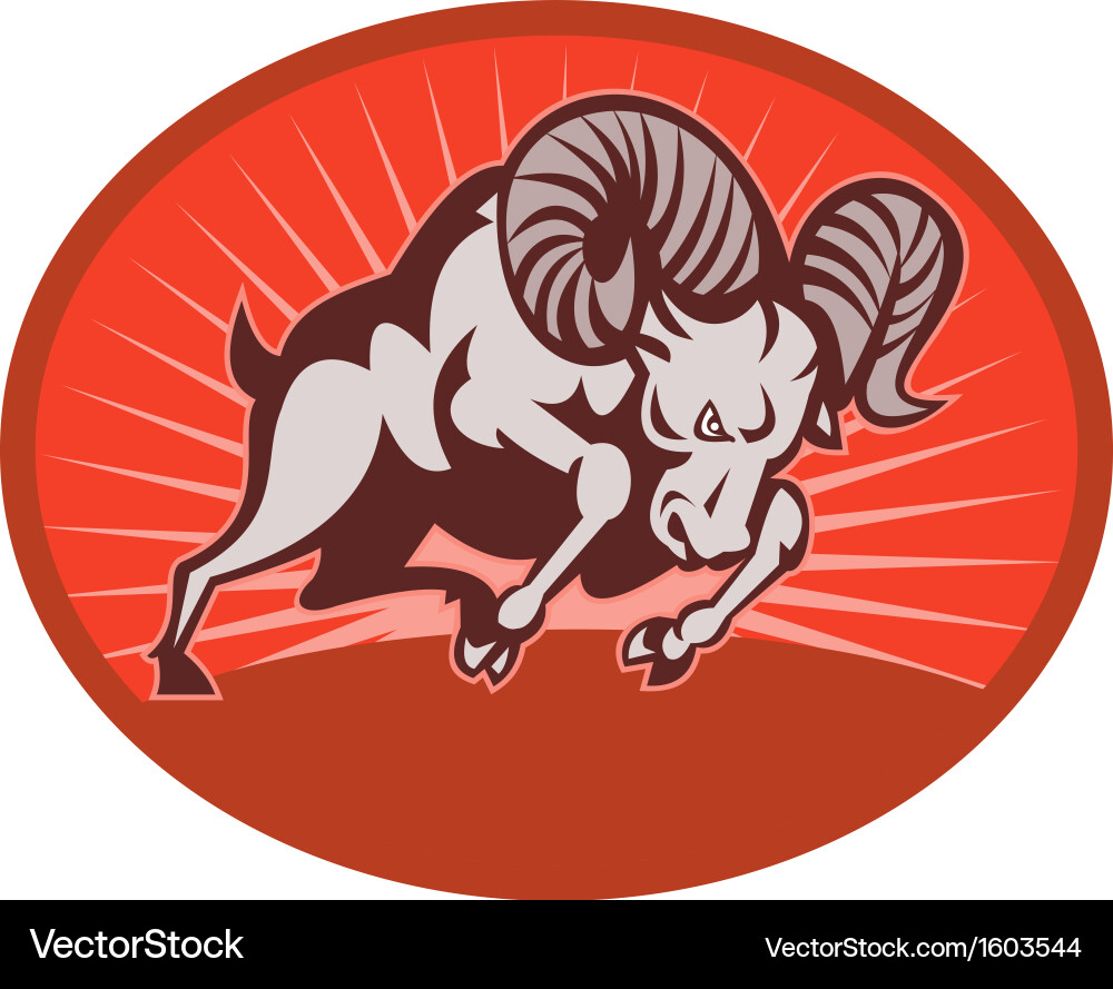 Aufladen Bighorn Ram Vektorbild