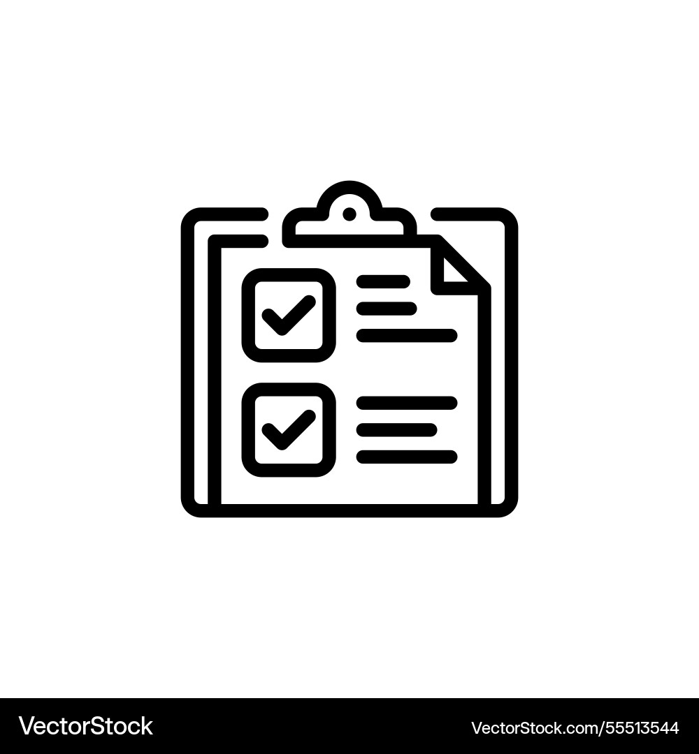 Clipboard with results line icon linear style Vector Image