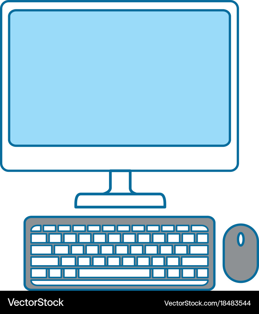 Desktop computer isolated icon Vector Image
