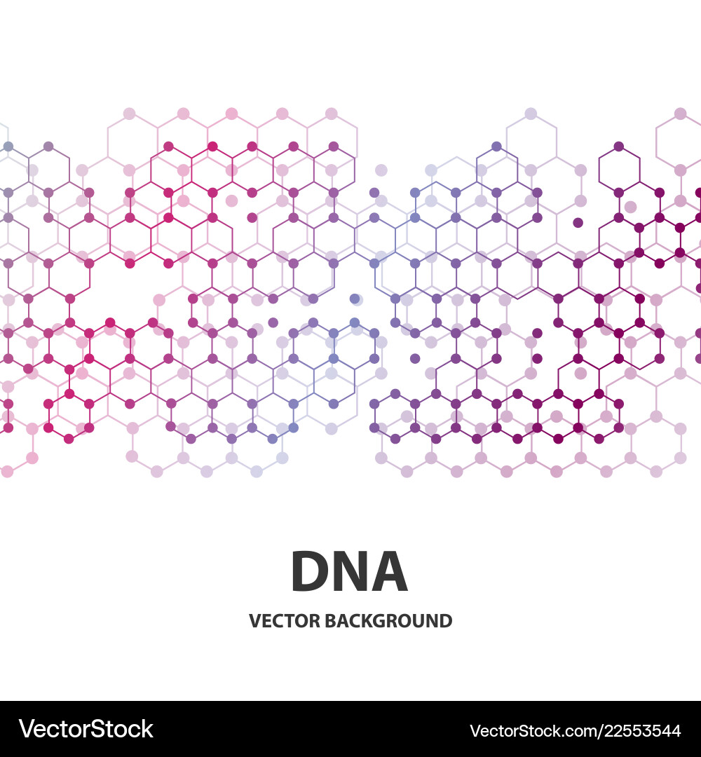 DNA Sequence Shiny Molecular Background vector image