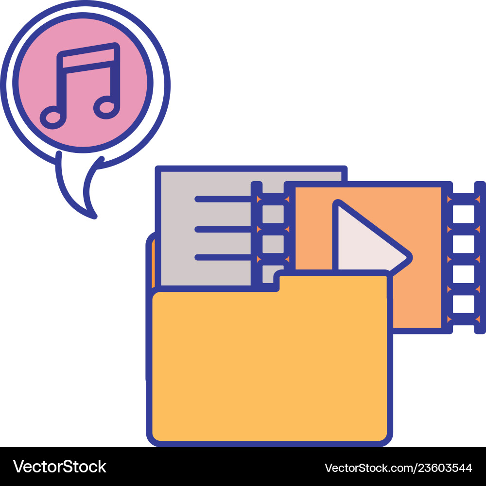 Folder with objects isolated icon vector image