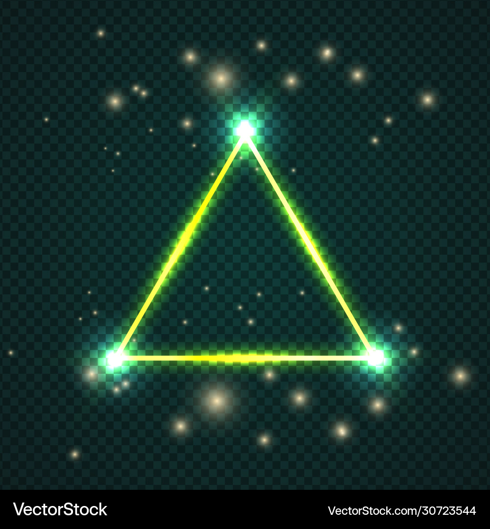 Glowing effect triangle stroke with isolated Vector Image