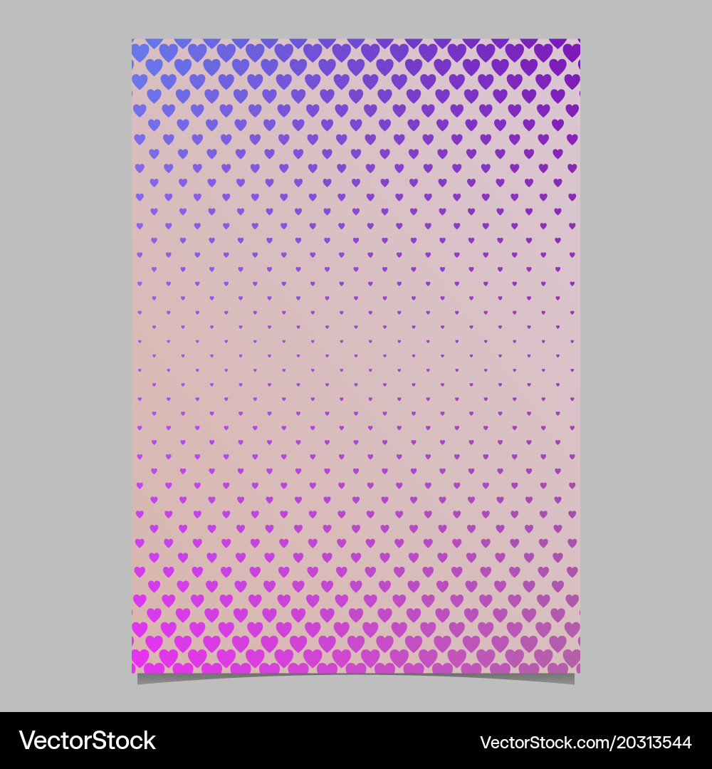 Gradient heart pattern page template - brochure vector image