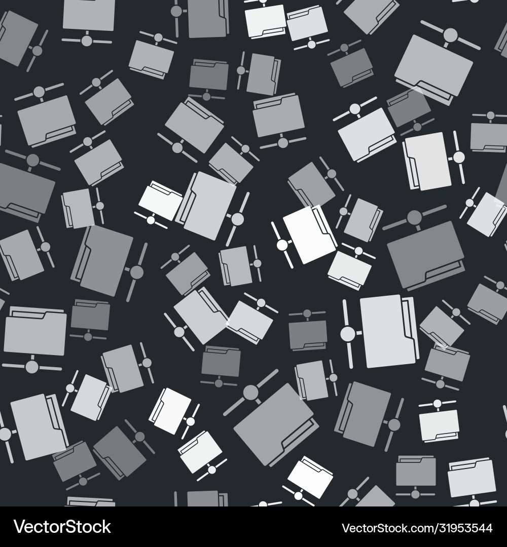 Grey ftp folder icon isolated seamless pattern Vector Image