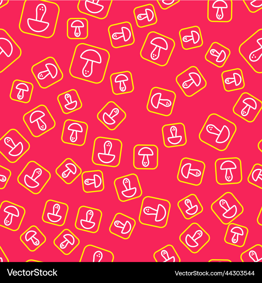 Line mushroom icon isolated seamless pattern Line mushroom icon isolated seamless pattern Vector Image