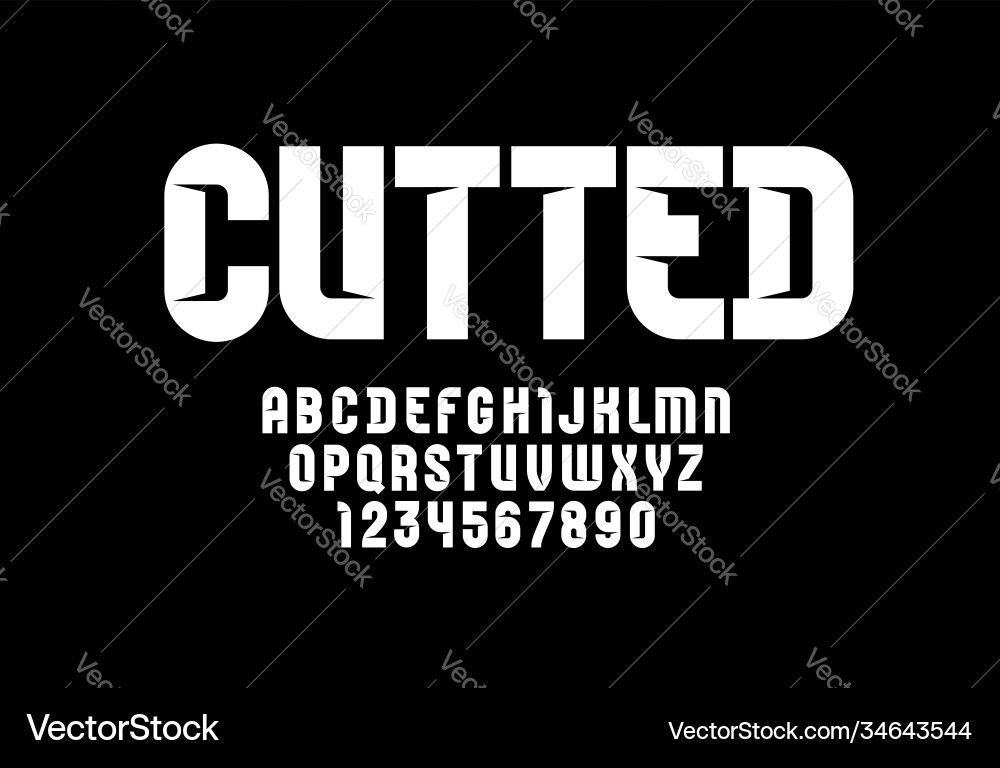 Modern Cutout Alphabet Lettering vector image
