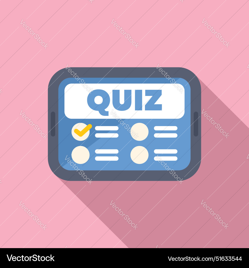 Online quiz app showing test results on tablet Online quiz app showing test results on tablet vector image