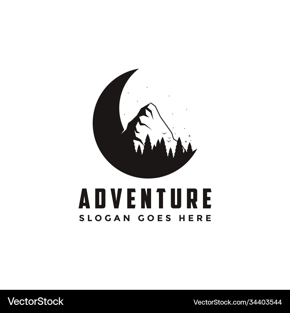 Outdoor adventure travel badge logo vector image