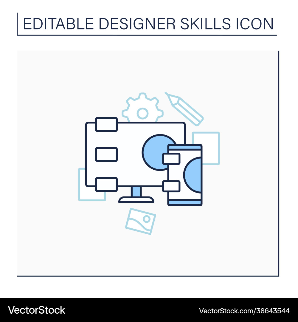 Responsive design line icon Responsive design line icon Vector Image