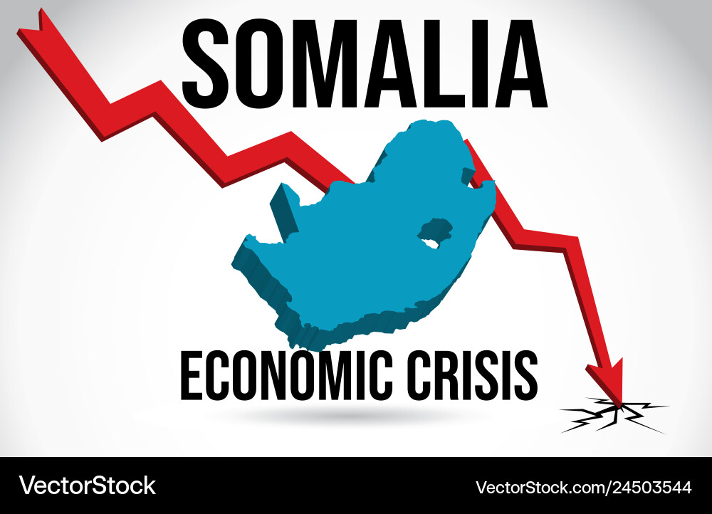 Somalia Karte Finanzkrise wirtschaftlicher Zusammenbruch Somalia Karte Finanzkrise wirtschaftlicher Zusammenbruch vektorbild
