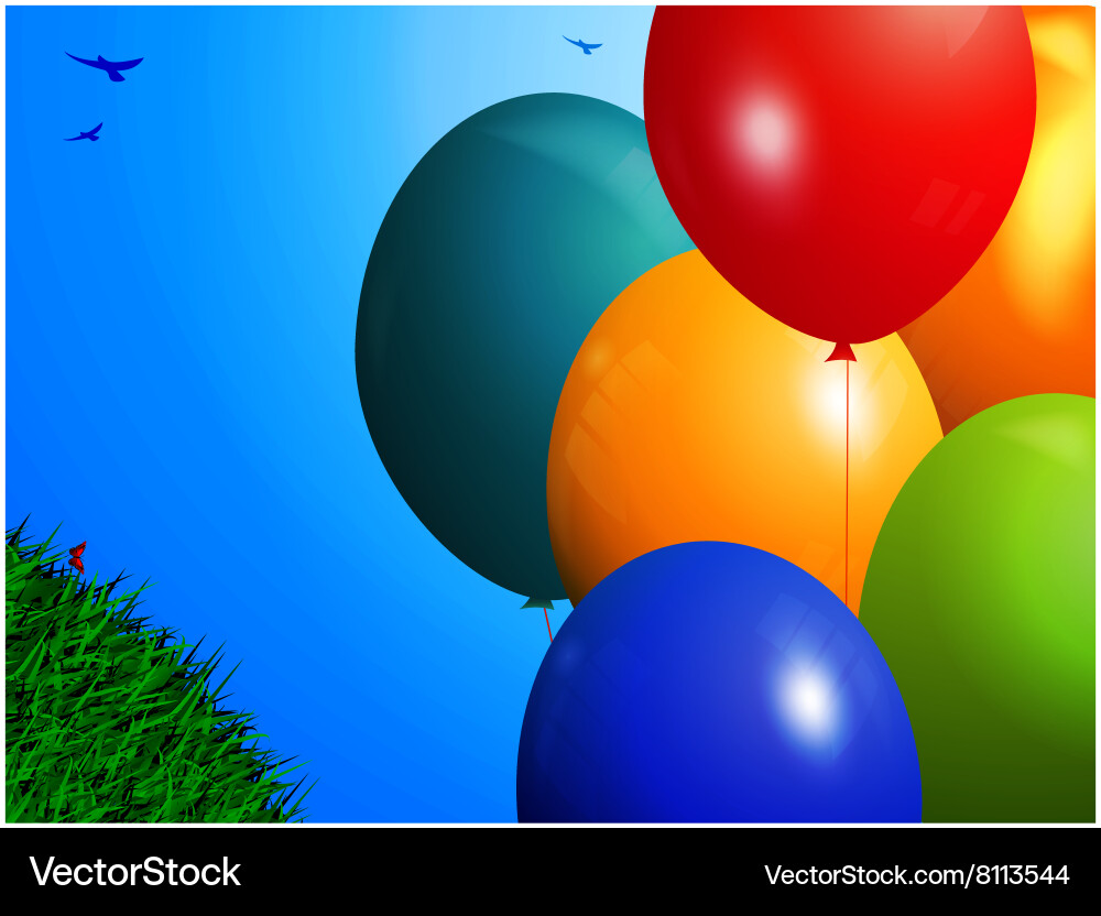Spring background with colourful balloons Vector Image
