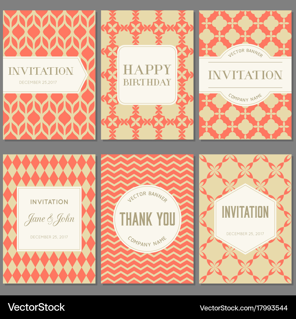 Template collection in vintage pattern with badges Vector Image