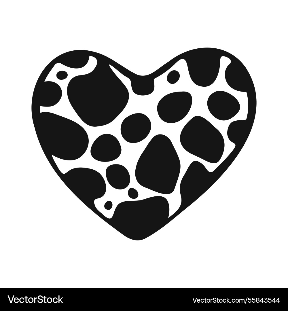 Trendy y2k heart icon with hand drawn blobs inside Trendy y2k heart icon with hand drawn blobs inside vector image