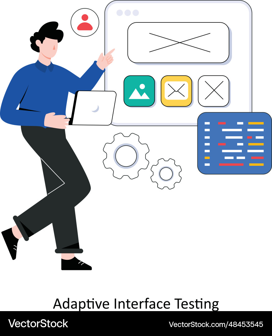 Adaptive interface testing flat style design vector image
