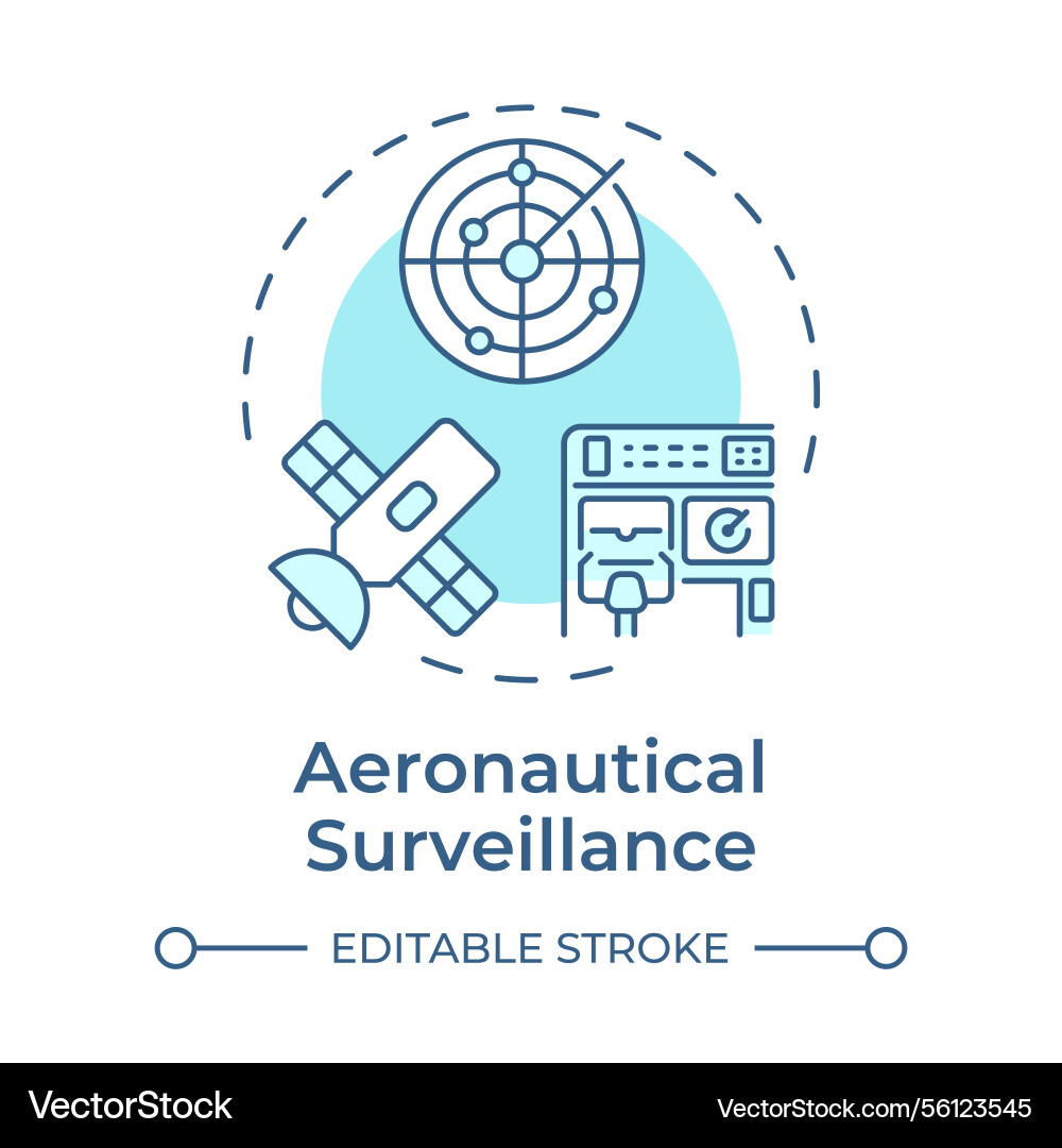 Aeronautical surveillance soft blue concept icon Aeronautical surveillance soft blue concept icon vector image