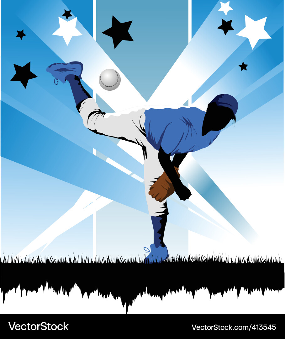 Baseball Pitcher Silhouette Vector Image