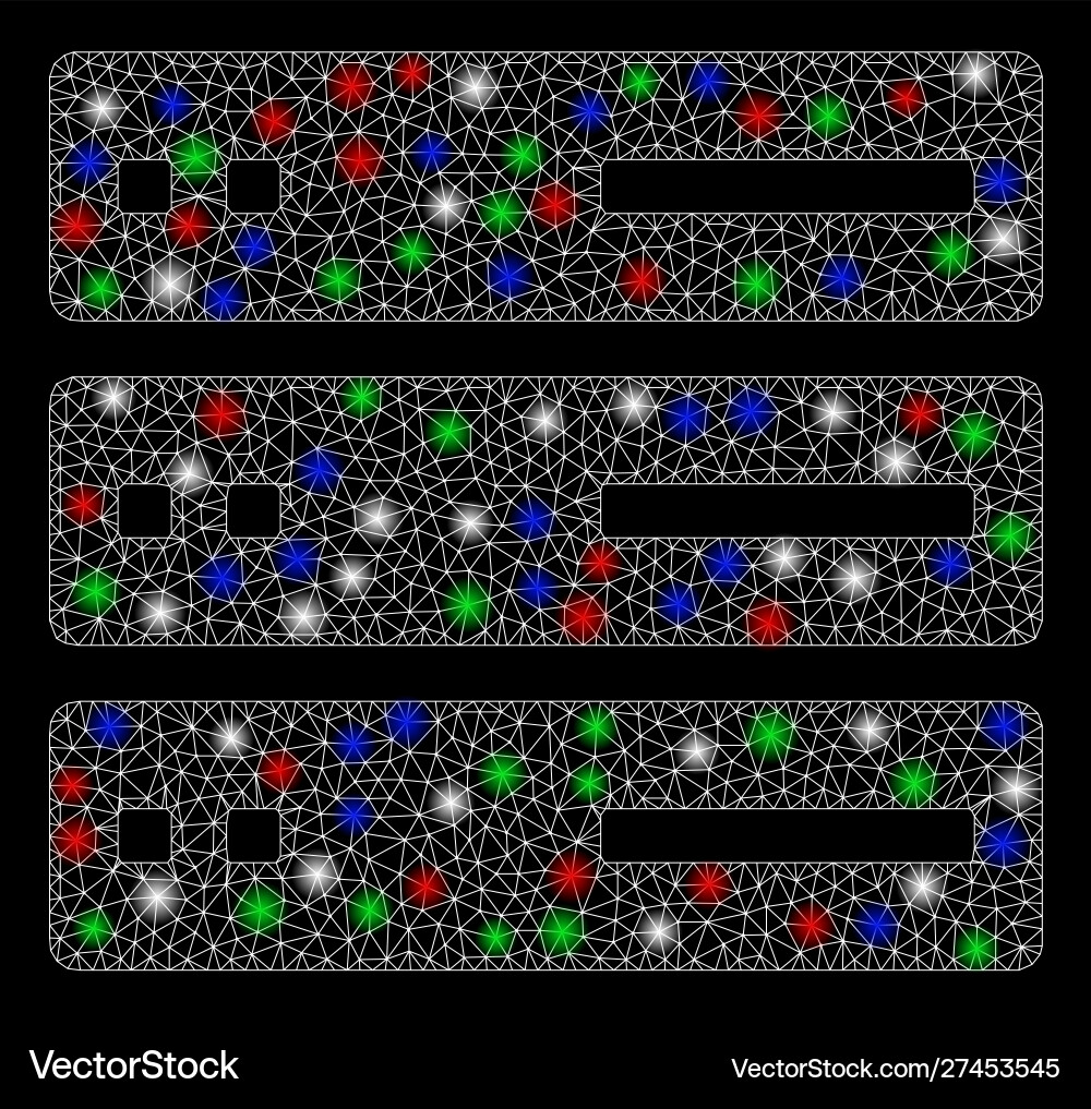 Bright mesh network data storage with flare spots Vector Image