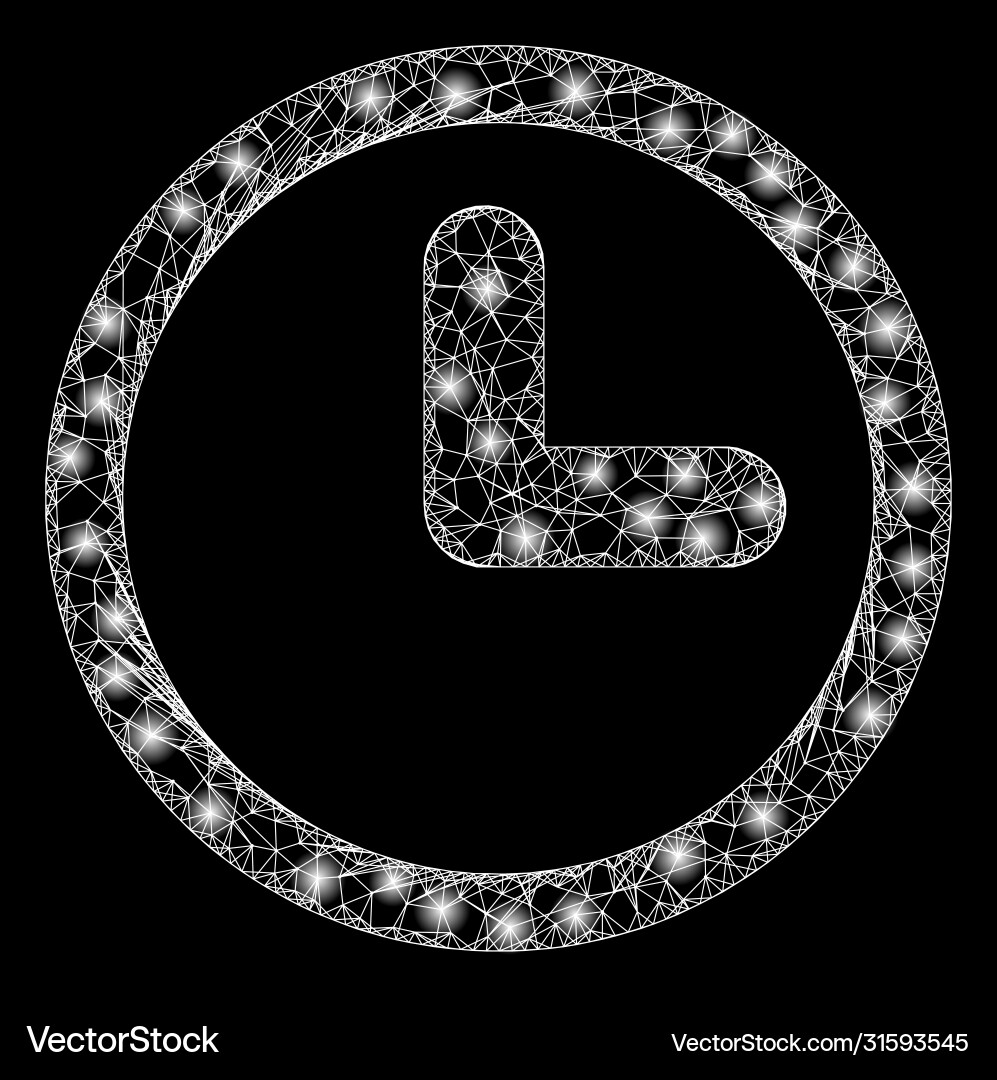 Bright web net clock with light spots Bright web net clock with light spots vector image