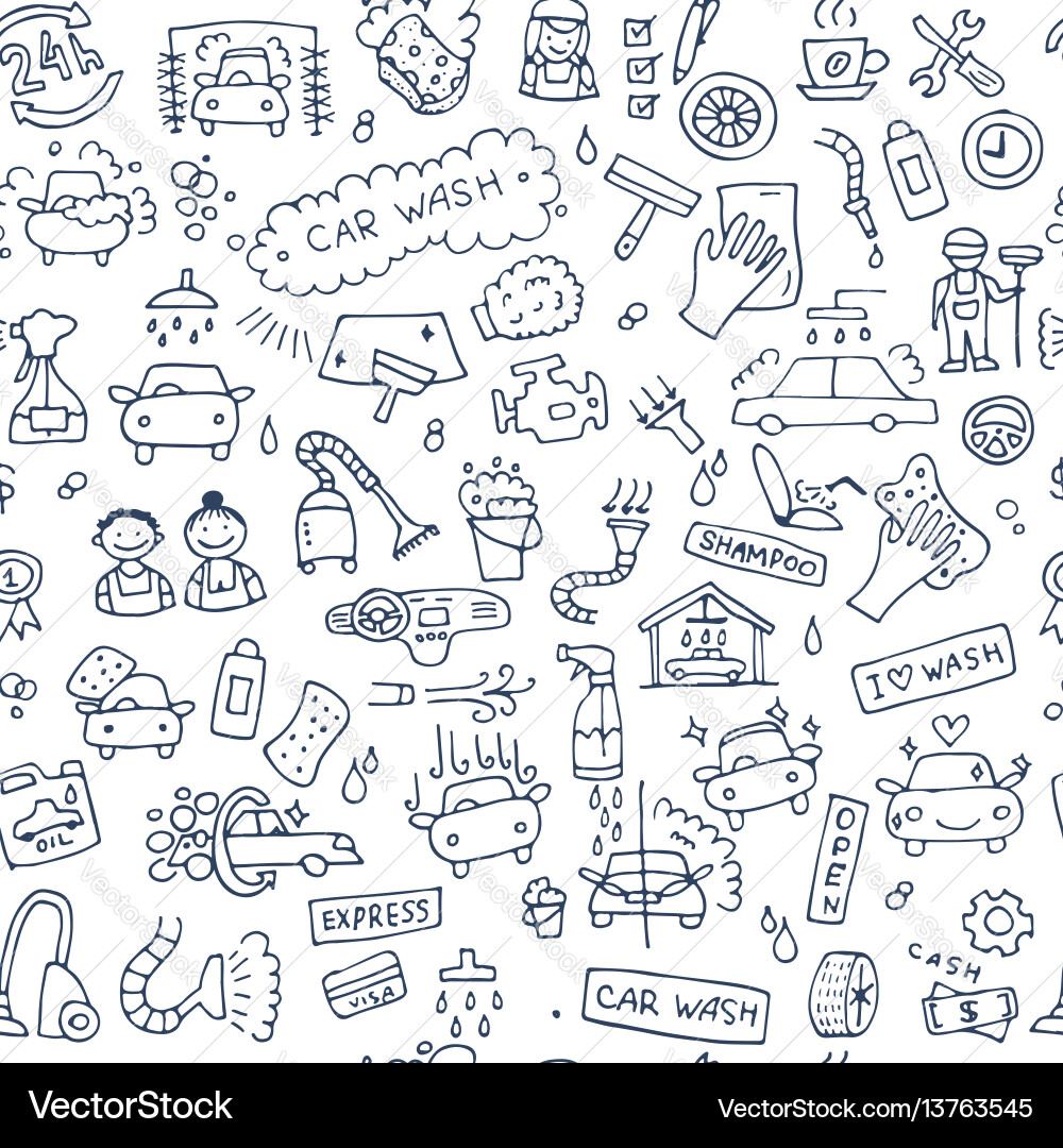 Car washing seamless pattern for your design Car washing seamless pattern for your design vector image
