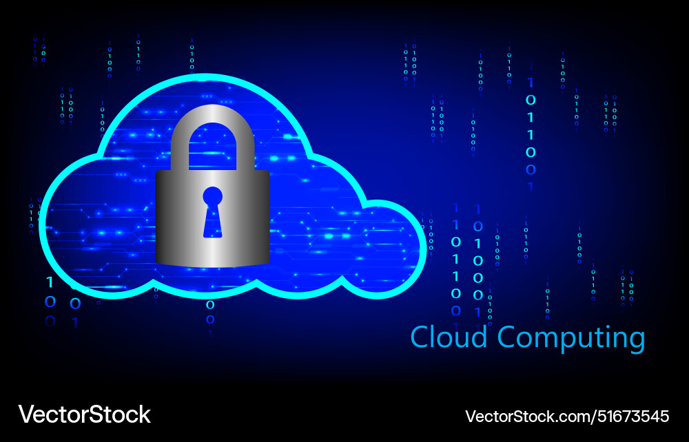Cloud computing technology with key security Cloud computing technology with key security vector image