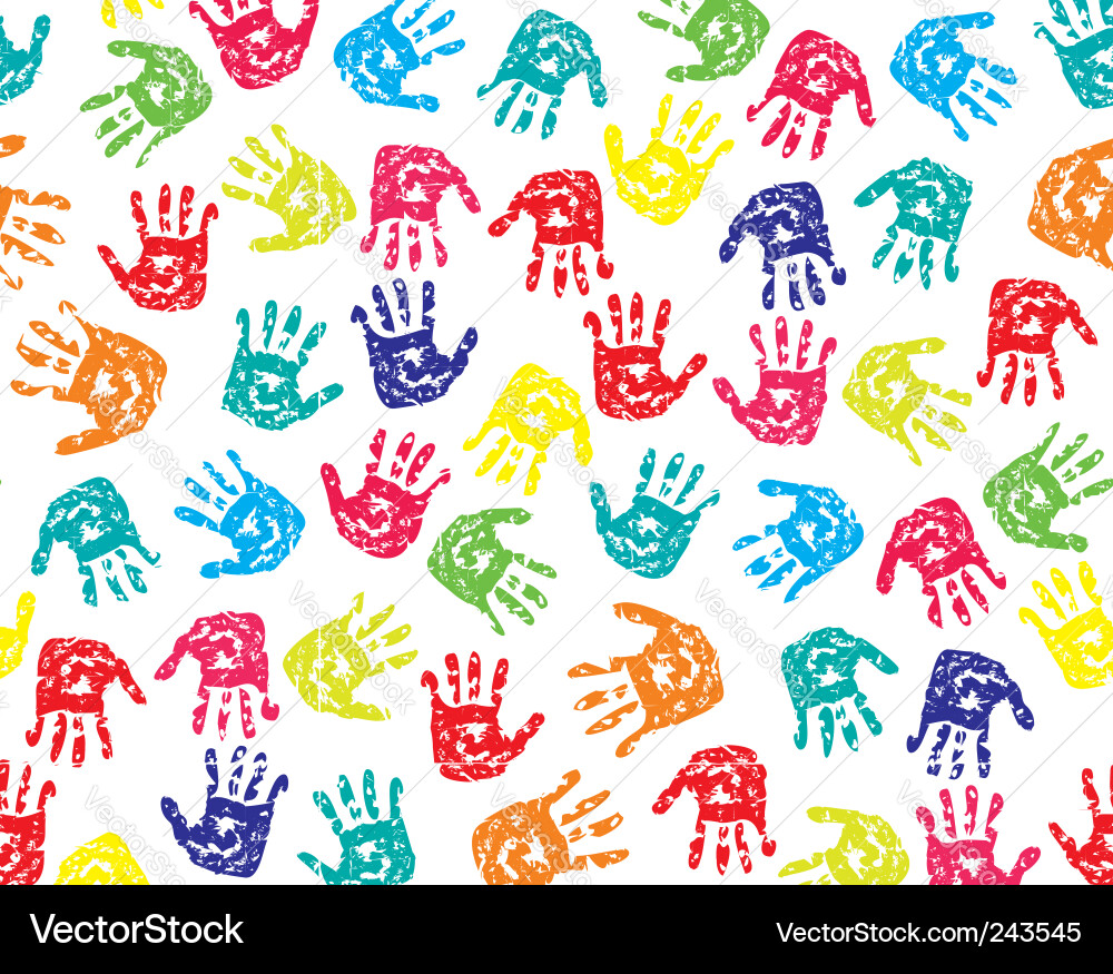 Colorful Handprint Pattern Vector Image
