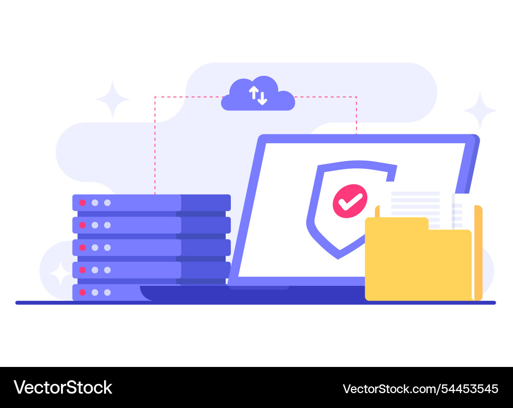 Database protection cyber security data center Database protection cyber security data center Vector Image