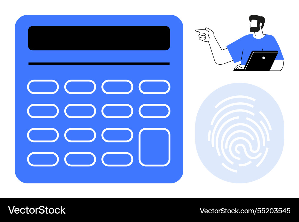 Digital security concept with calculator Digital security concept with calculator vector image