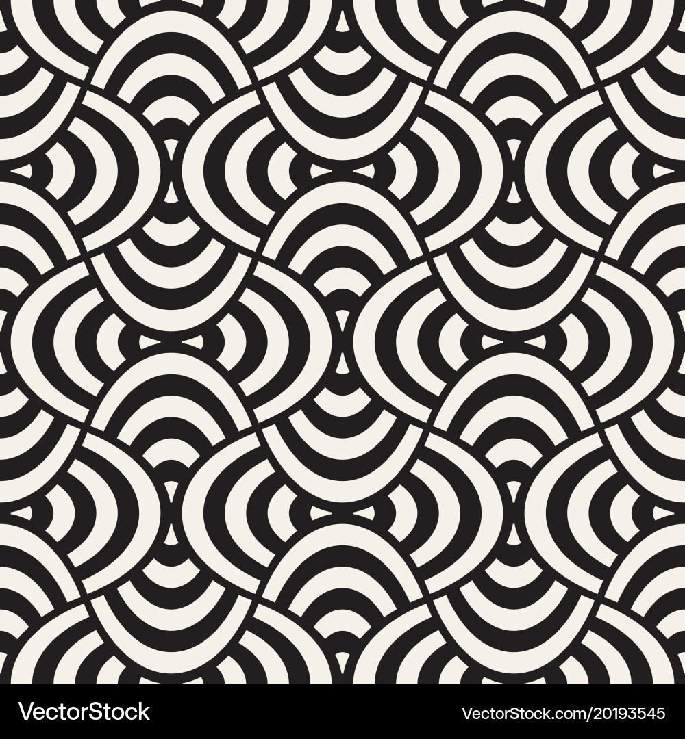 Geometric seamless pattern with curved Vector Image