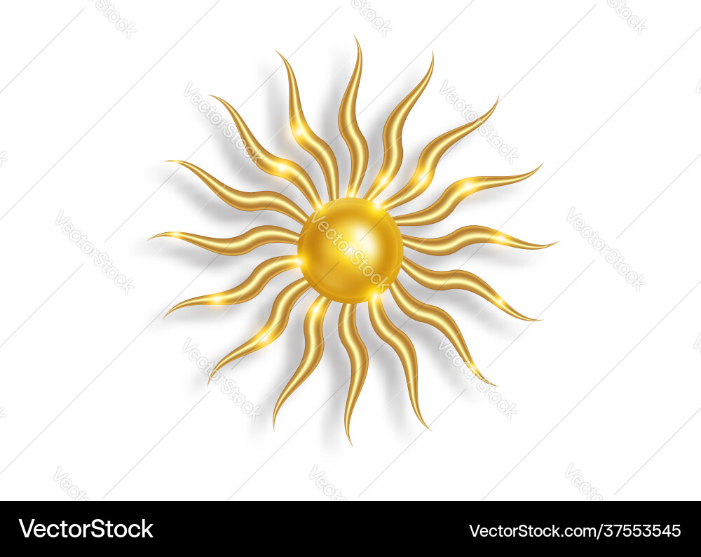 Gold sun luxury logo icon abstract golden sunburst Gold sun luxury logo icon abstract golden sunburst vector image