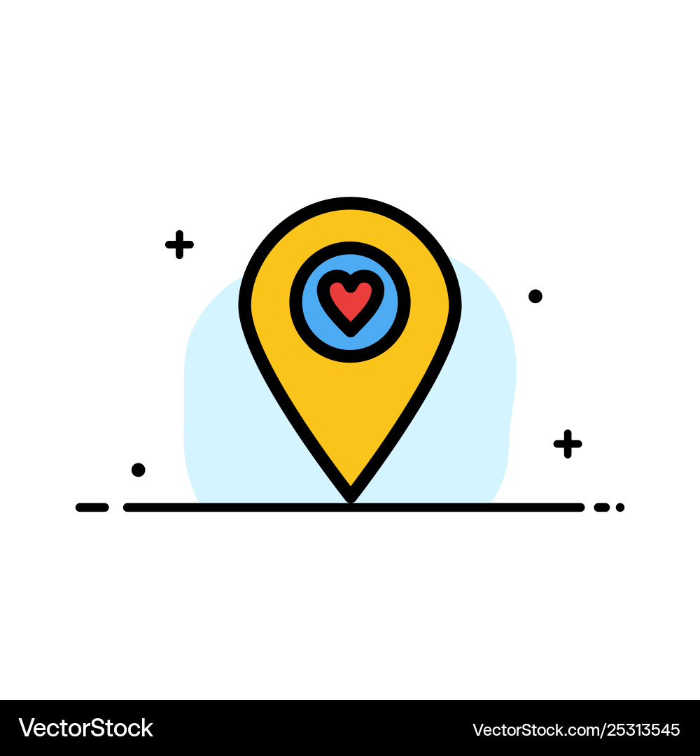 Heart location map pointer business flat line Heart location map pointer business flat line vector image
