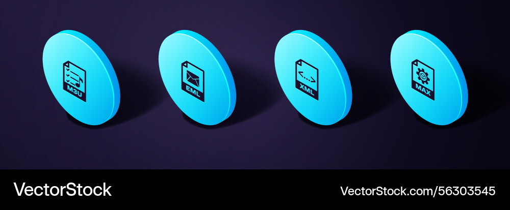 Isometric File Formats Set vector image