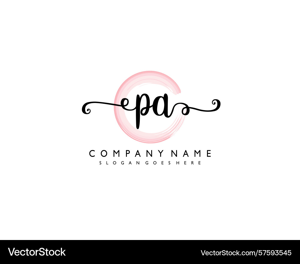 Pa initial handwriting logo design collection Pa initial handwriting logo design collection Vector Image