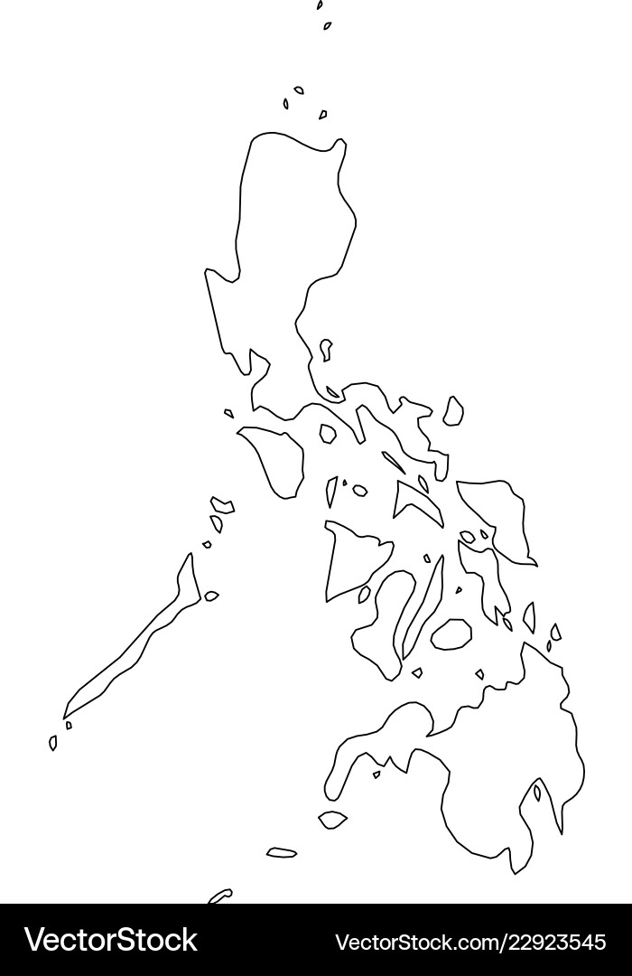 Philippines - solid black outline border map Philippines - solid black outline border map vector image