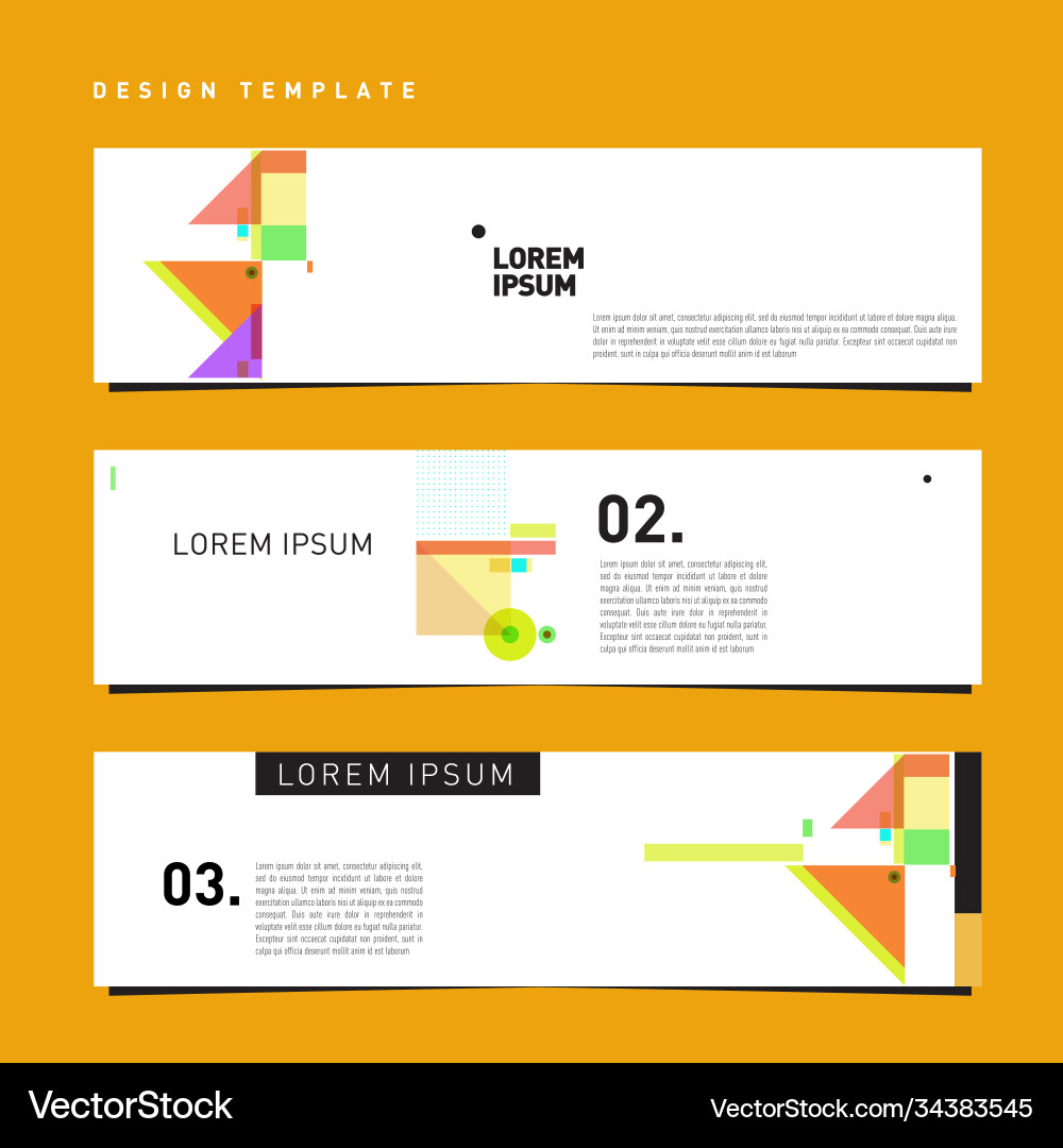 Set abstract banner web design template retro Set abstract banner web design template retro Vector Image