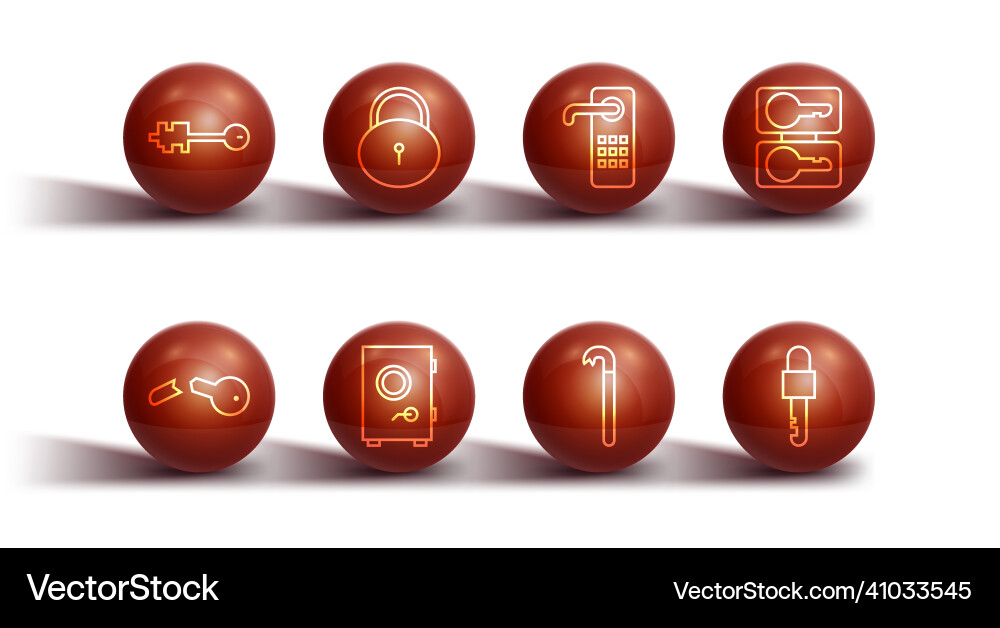 Set line old key broken casting keys crowbar Set line old key broken casting keys crowbar Vector Image