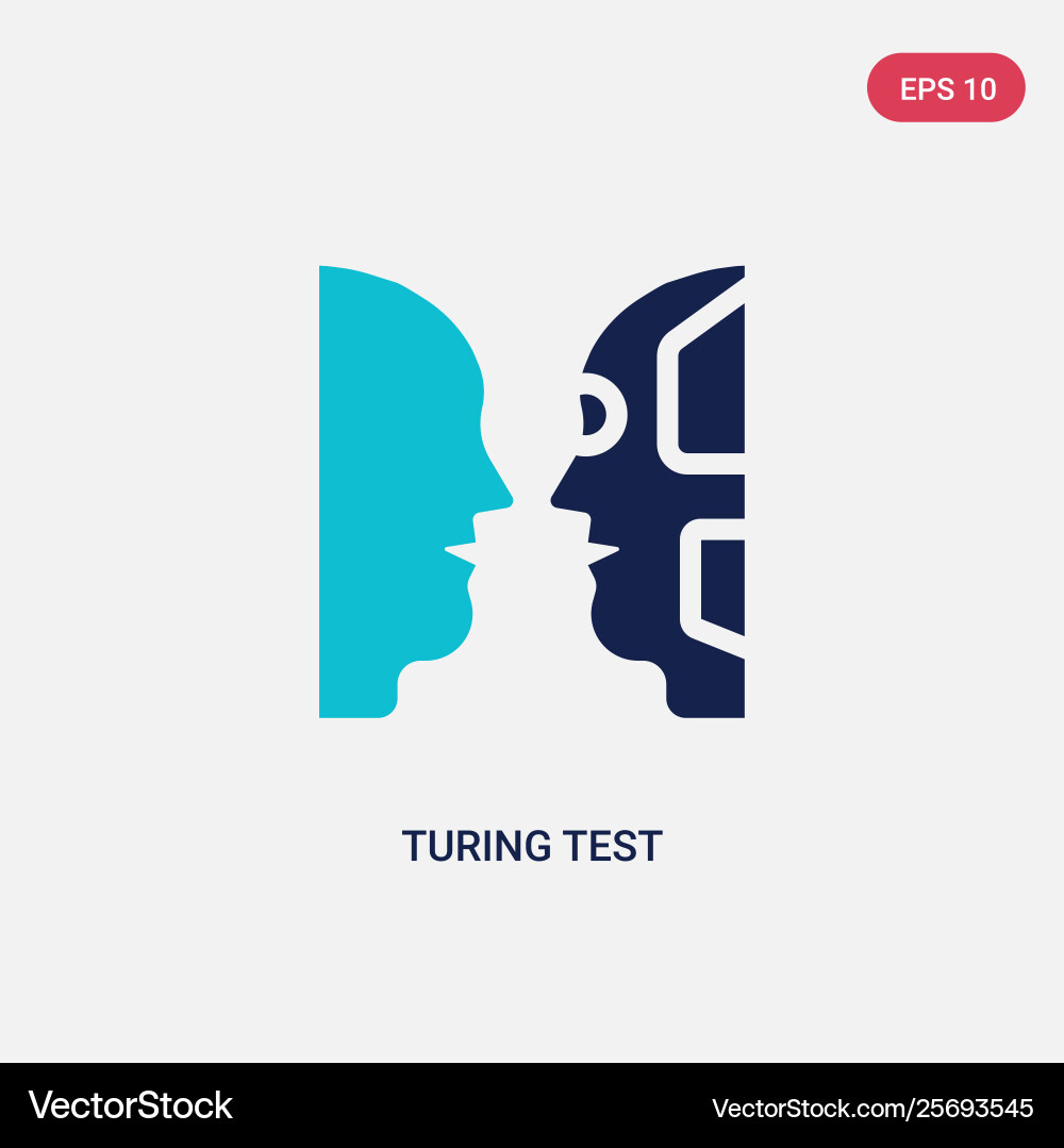Two color turing test icon from artificial Two color turing test icon from artificial vector image