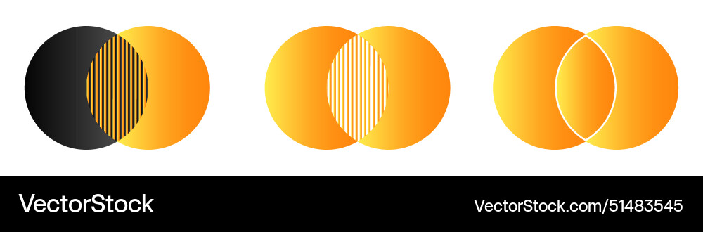 Venn diagram intersection of two circles chart Vector Image