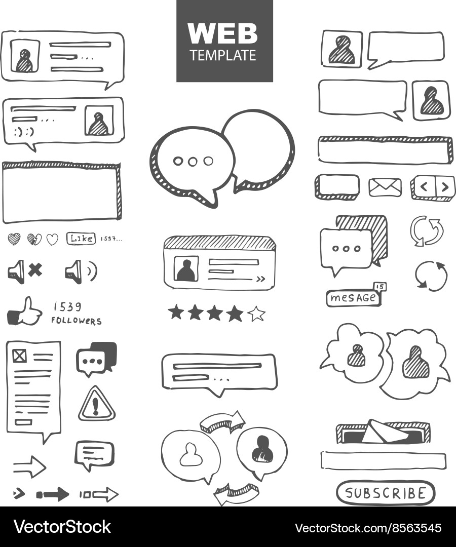 Web Chat Interface Elements vector image