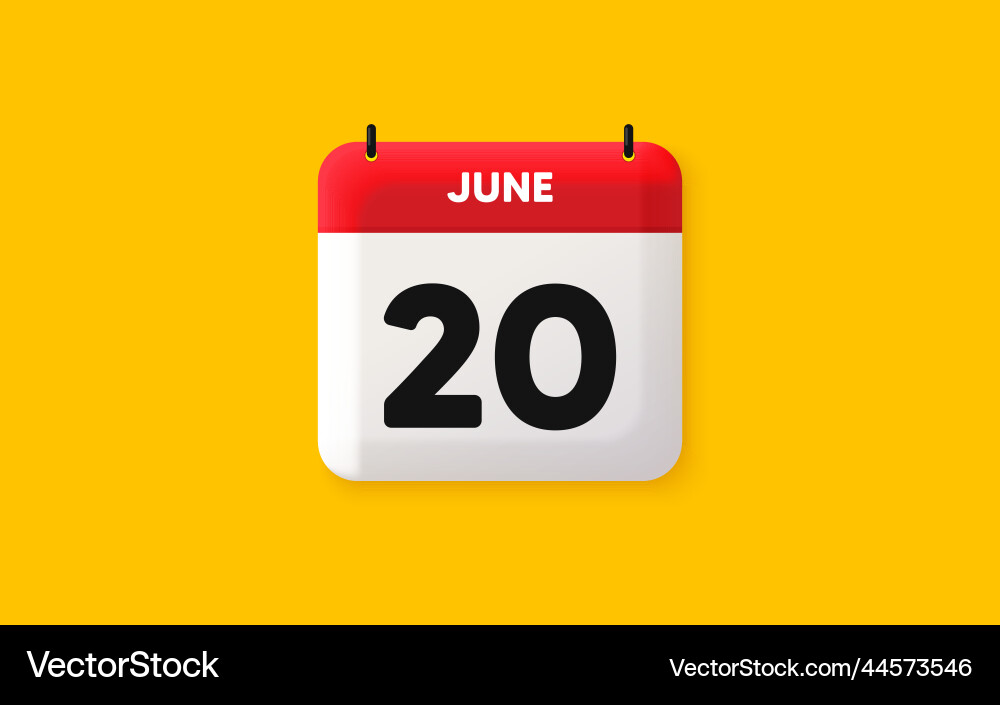 20th day of the month icon event schedule date Vector Image