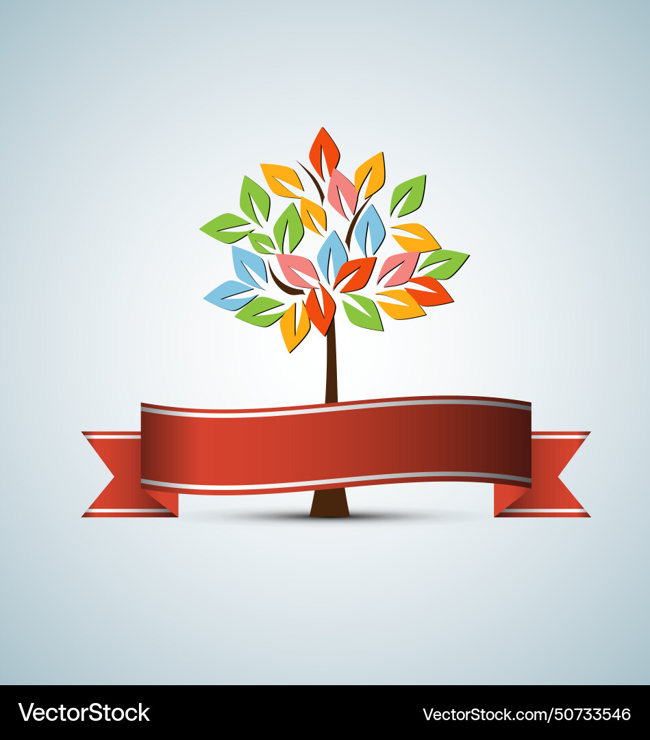 Abstract futuristic stylized tree with color Abstract futuristic stylized tree with color Vector Image