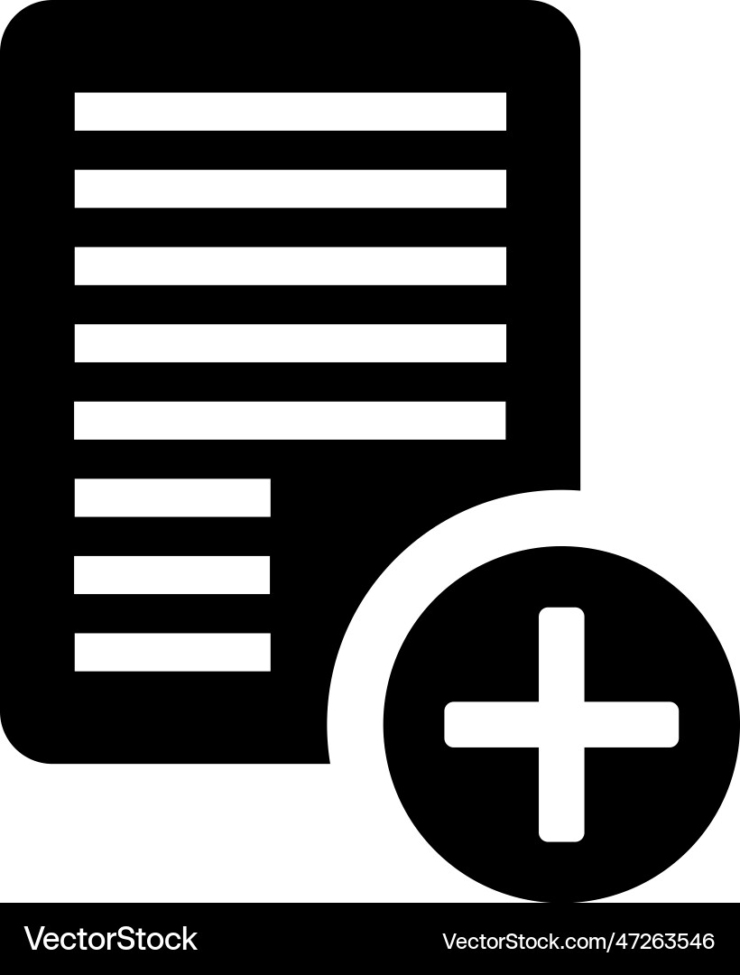 Add addition file icon vector image