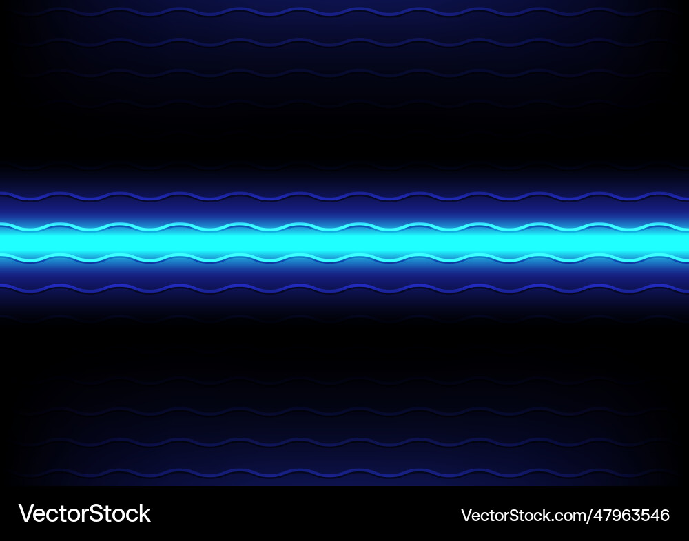 Blaues horizontales leuchtendes Neonlicht mit Welle Blaues horizontales leuchtendes Neonlicht mit Welle vektorbild