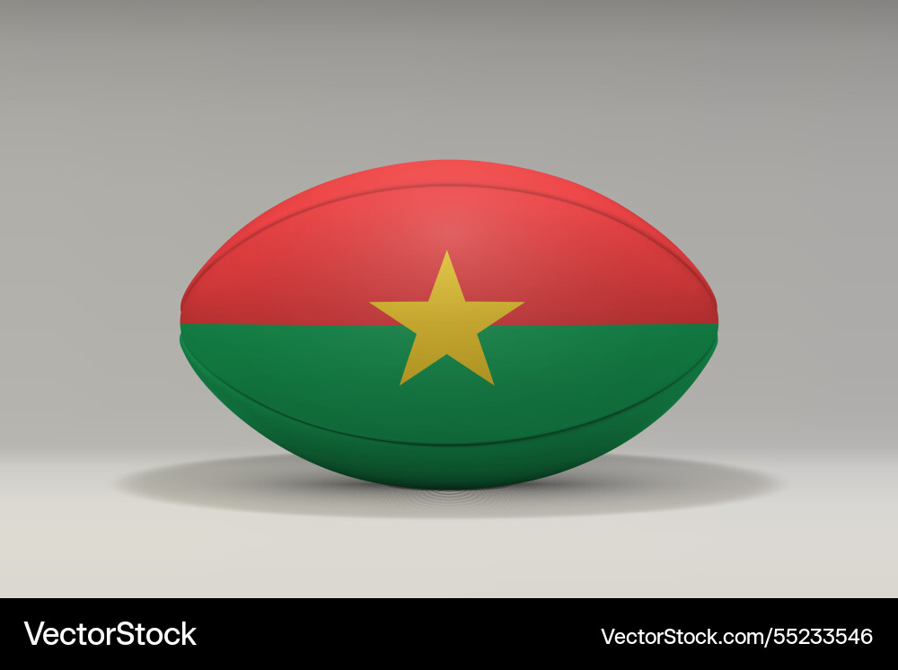 Burkina faso rugby ball with national flag design Burkina faso rugby ball with national flag design vector image