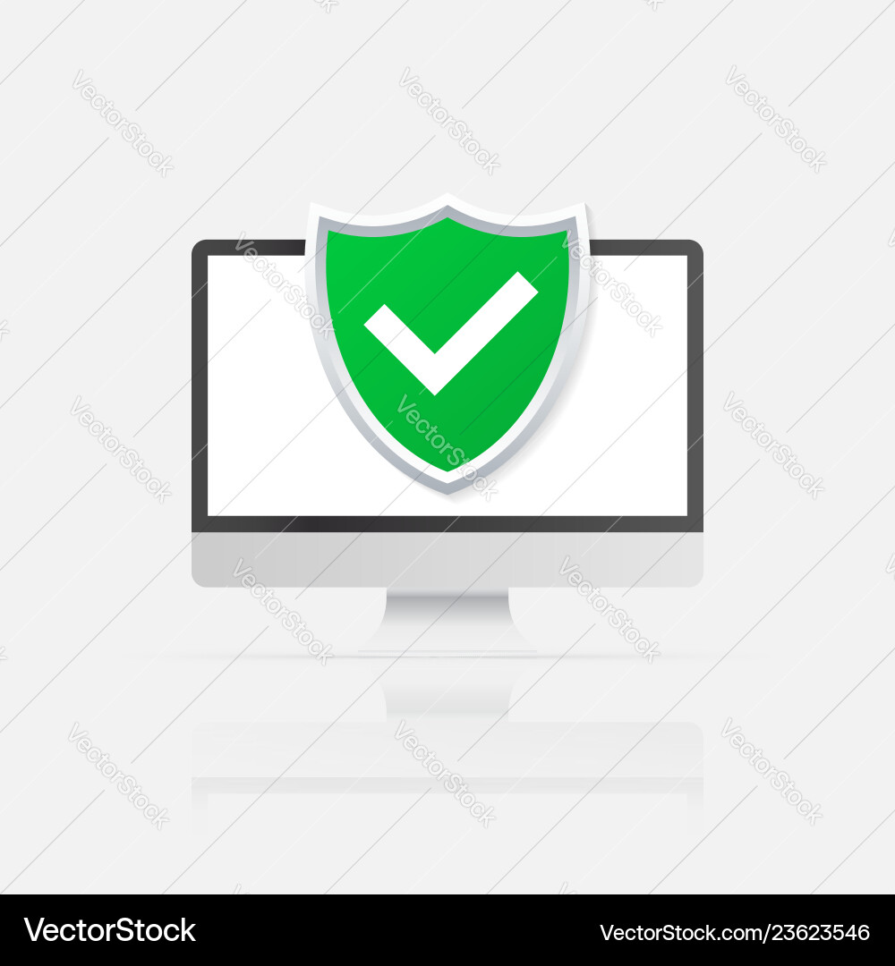 Computer security concept with shield Computer security concept with shield vector image