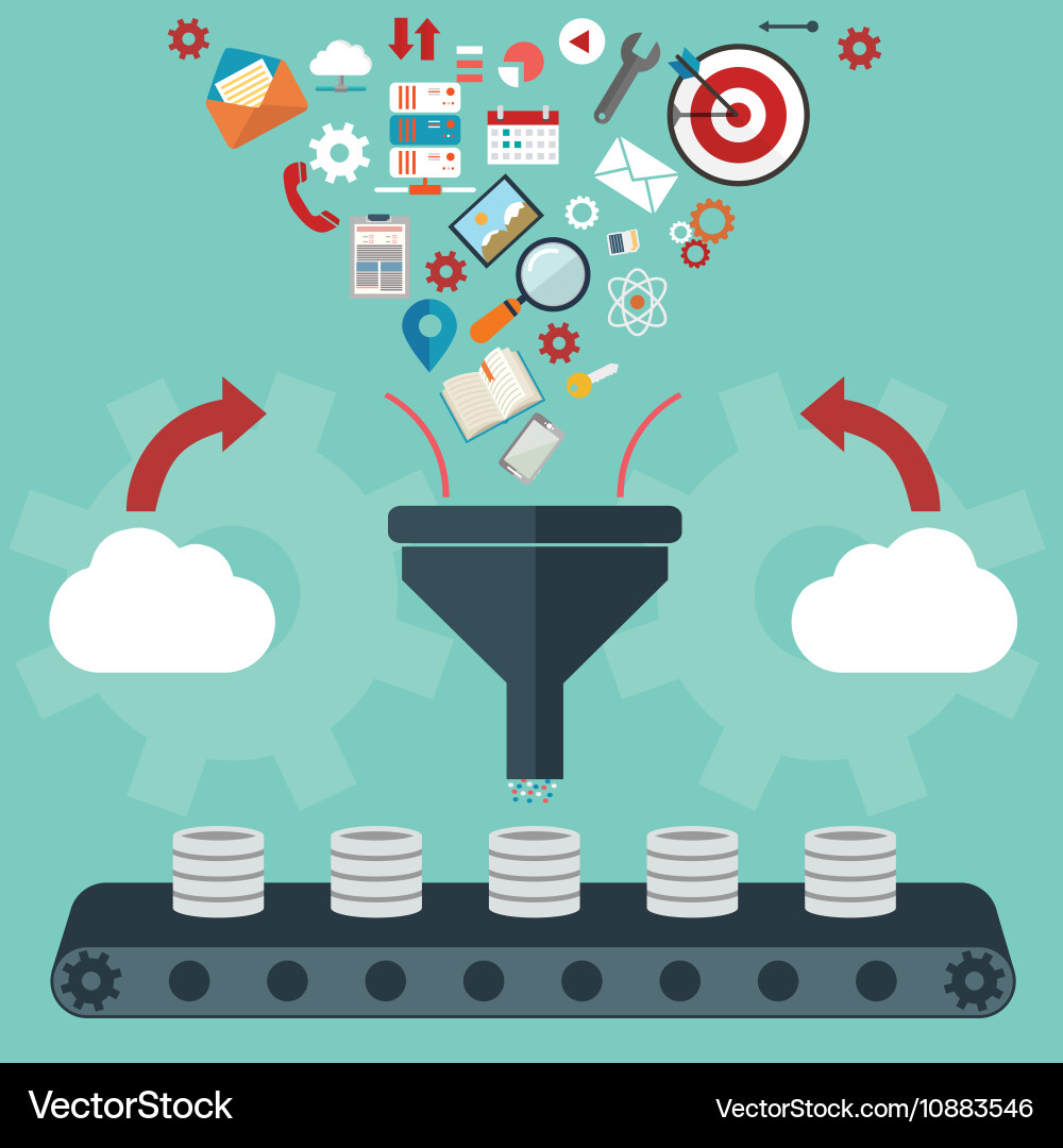 Data Analysis & Filtering Concepts vector image