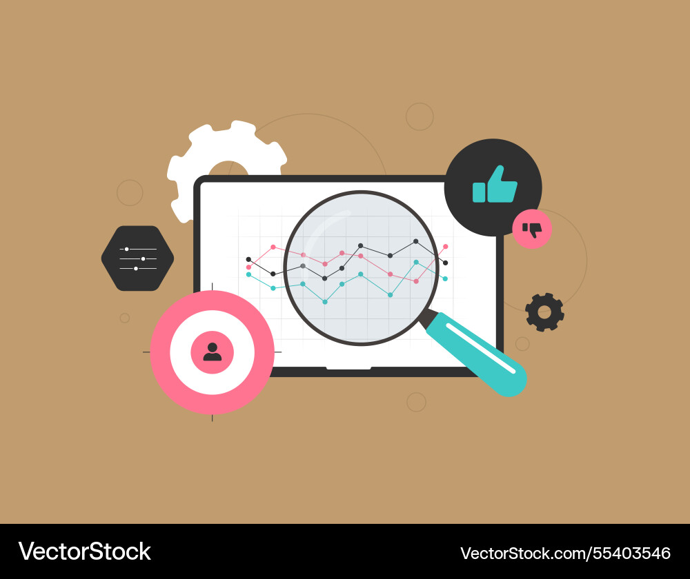 Data analytics and user behavior tracking Data analytics and user behavior tracking vector image